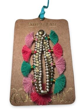 Anthropologie Shiraleah Felicity Tassel Bracelet in multicolor bohemian beaded